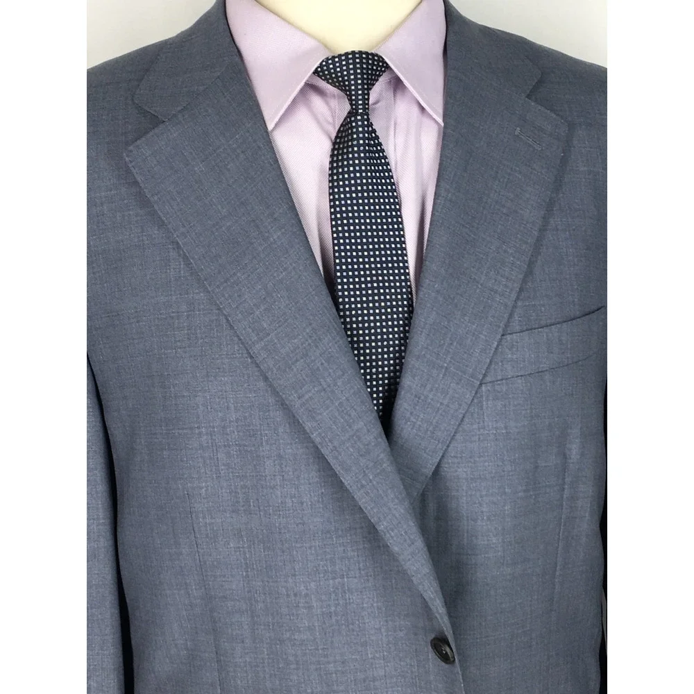 44L Canali 1934 Italy Mens 2 Button Wool Blazer Jacket Slate Gray